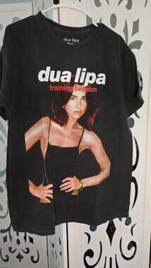 Dua Lipa Training Season Tour Graphic T-Shirt Black 100% Cotton Size S/M NWOT